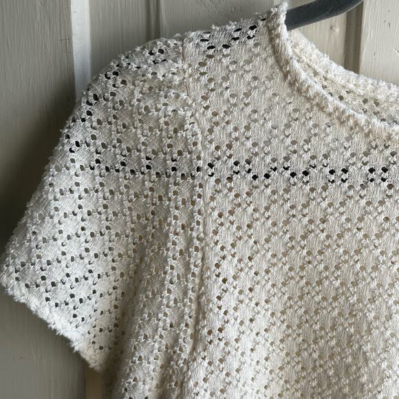 Madewell Texture & Thread Eyelet Flutter-Sleeve Top Ivory - Picture 4 of 8